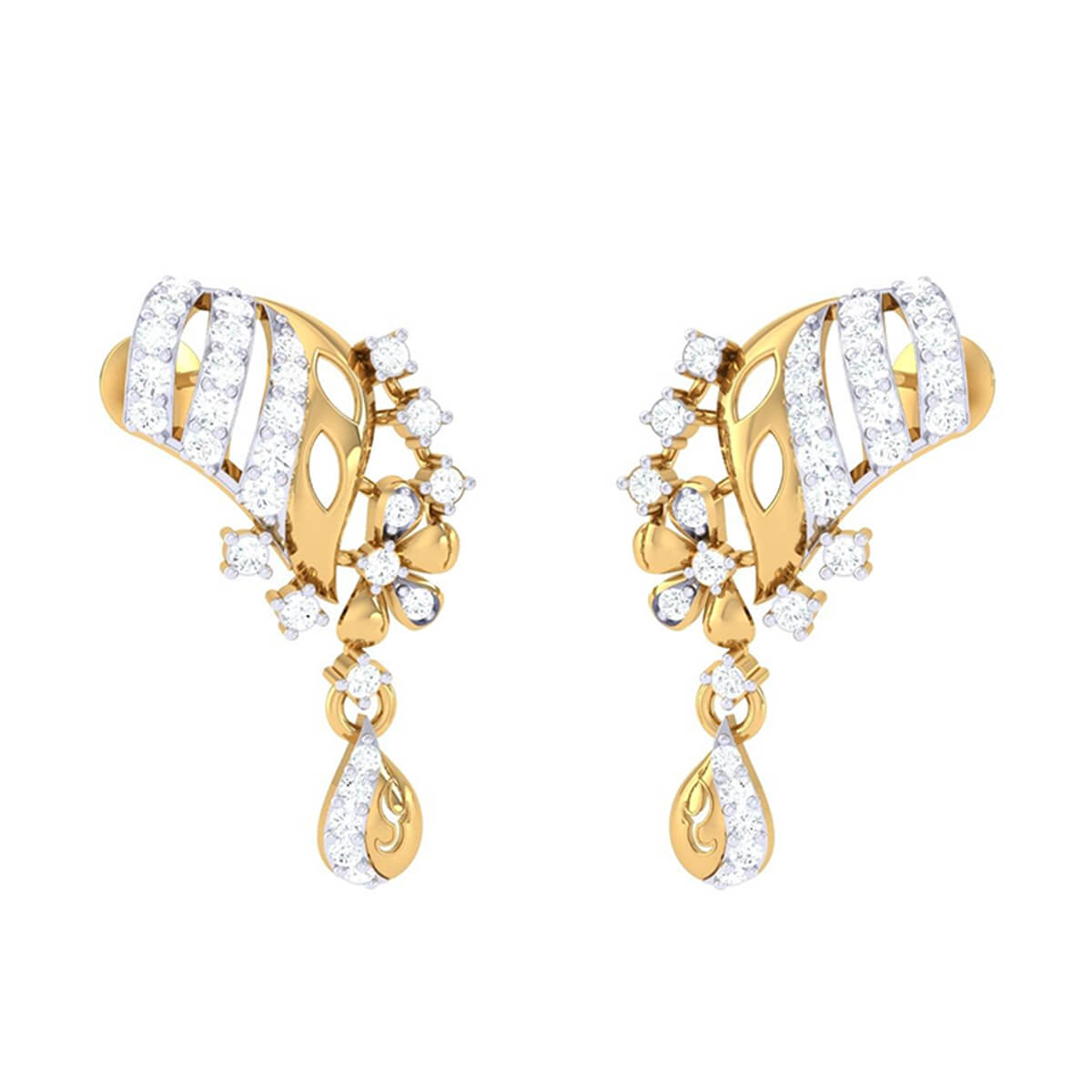 Modern 18K Studs with Dazzling Twist