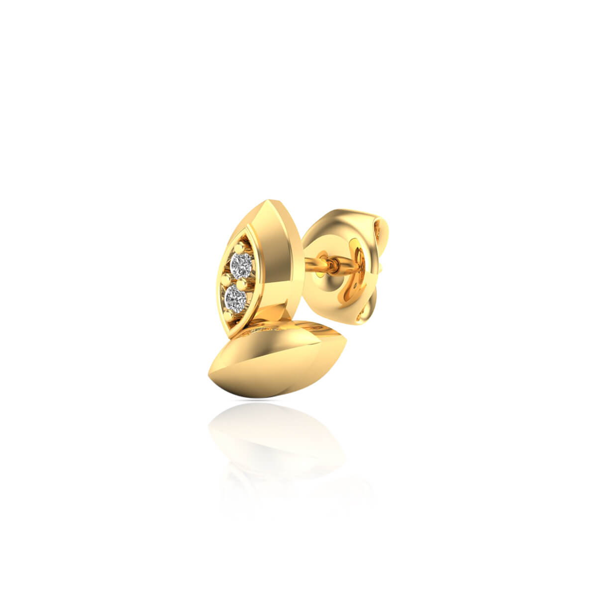 18K Golden Minimalism Diamond Studs