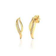 Diamond Sleek Gold Studs 18K