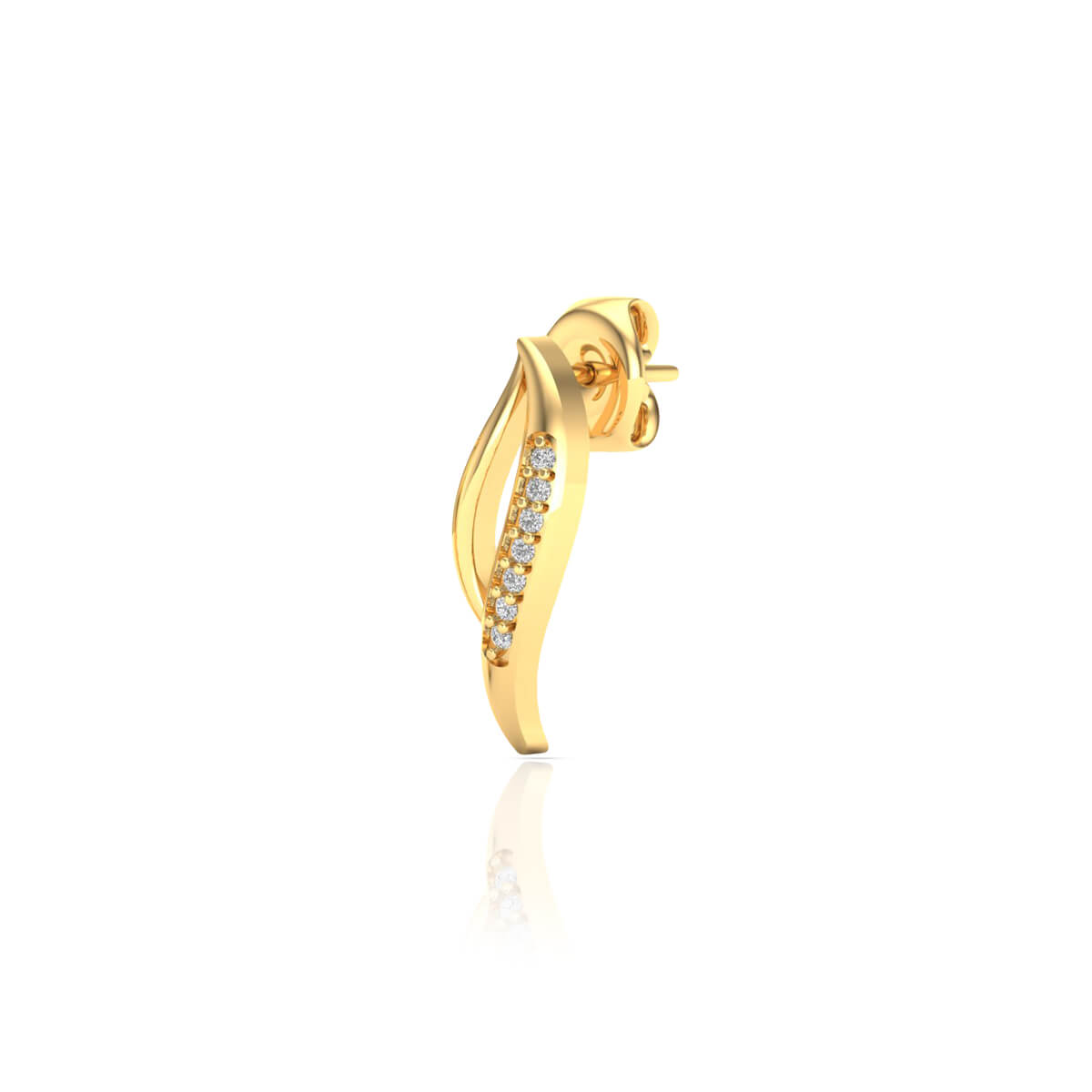 Diamond Sleek Gold Studs 18K