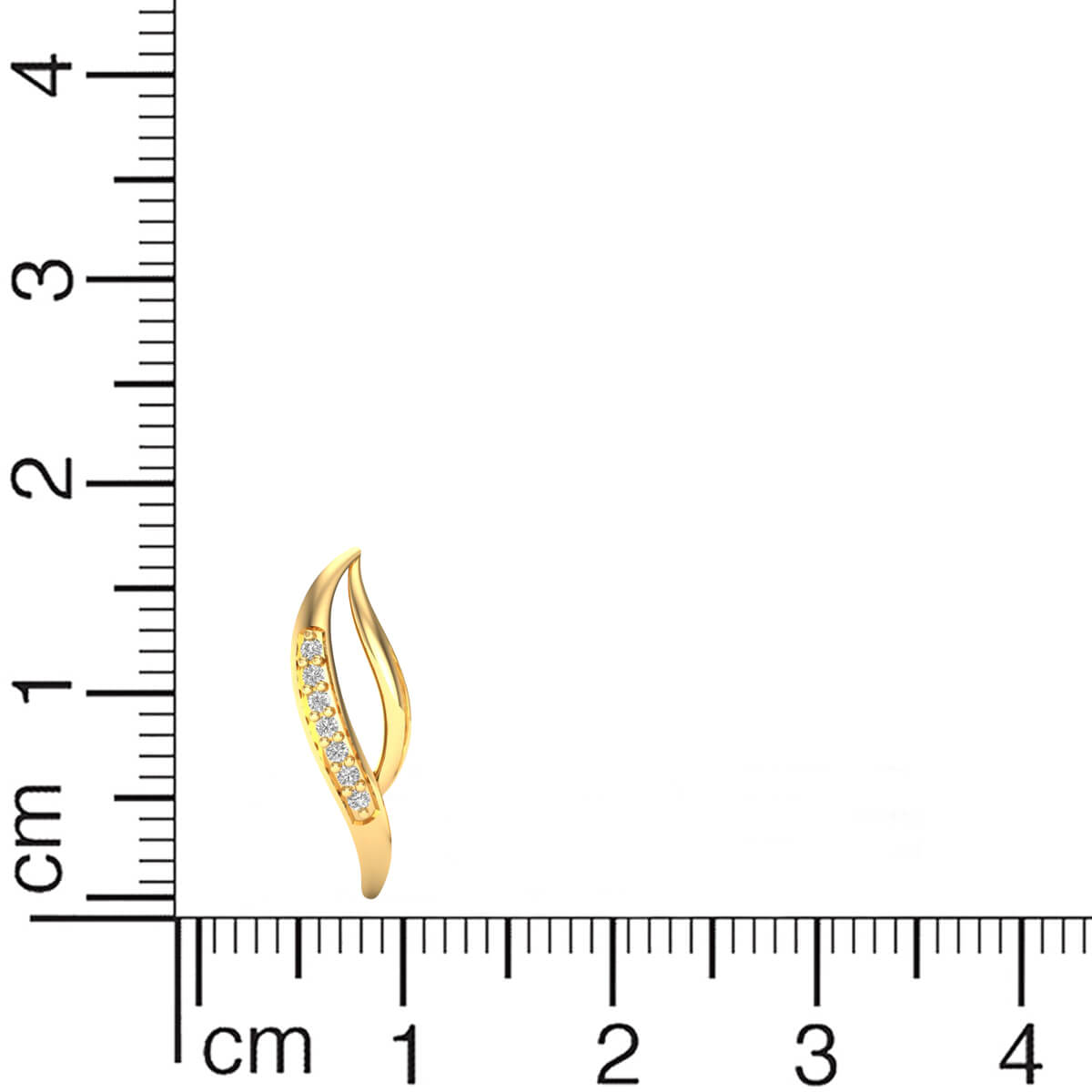 Diamond Sleek Gold Studs 18K