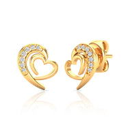 Modern Elegance Heart Studs 18K
