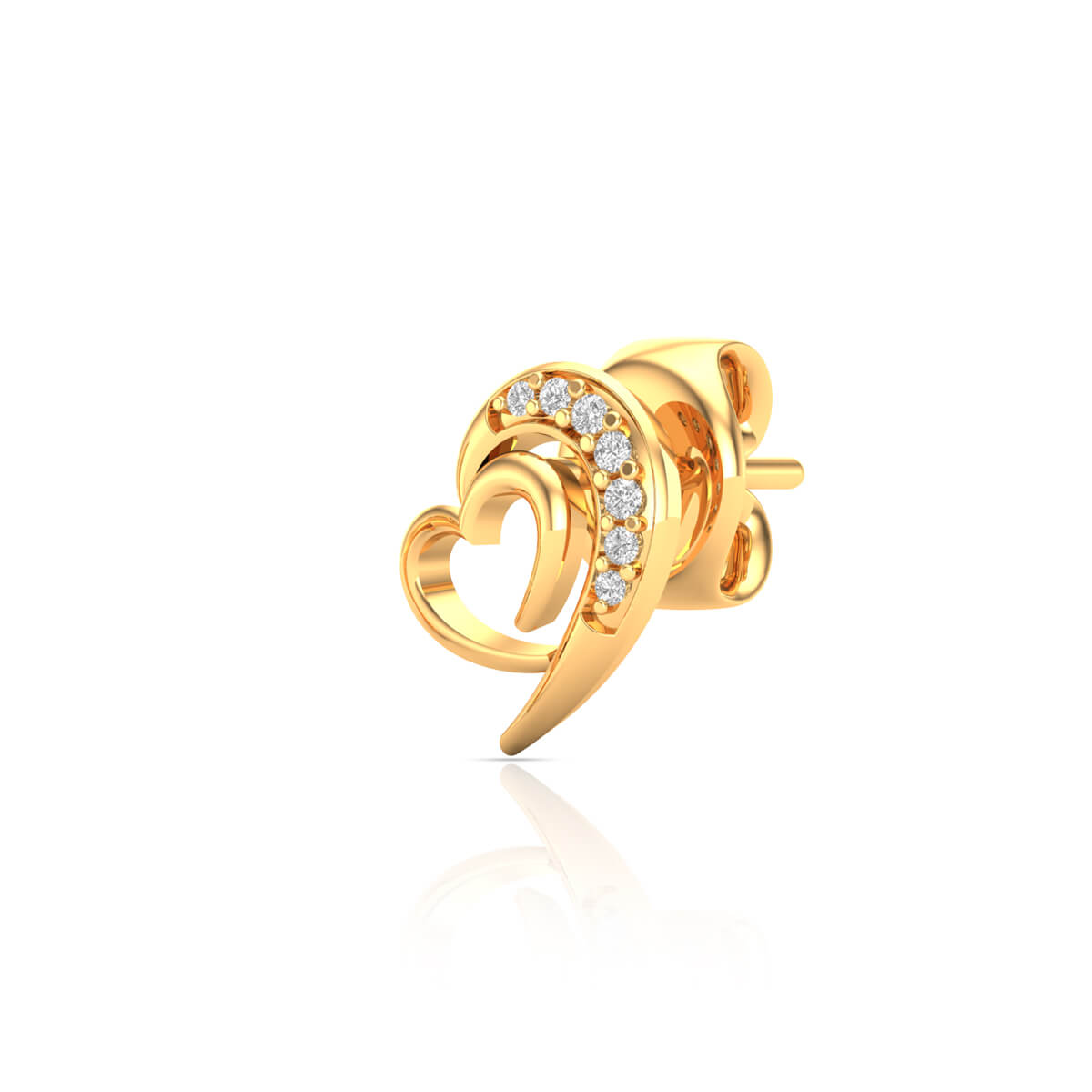 Modern Elegance Heart Studs 18K