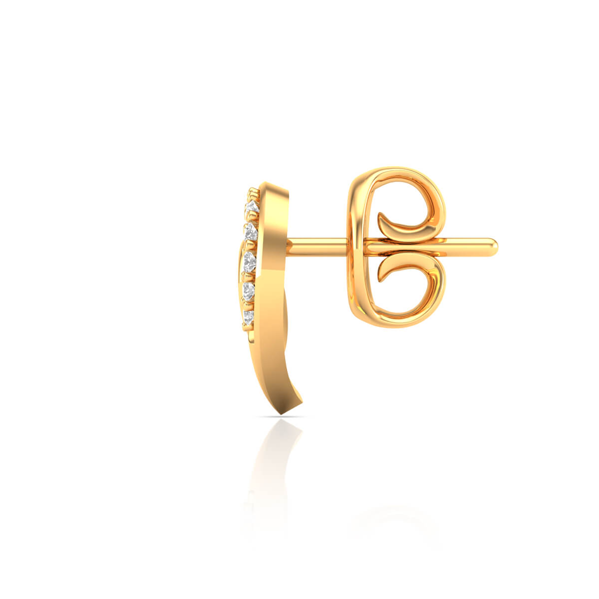 Modern Elegance Heart Studs 18K