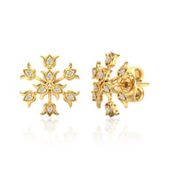Golden Snowflake Radiance Studs 18K