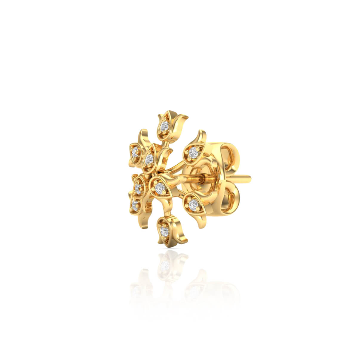 Golden Snowflake Radiance Studs 18K