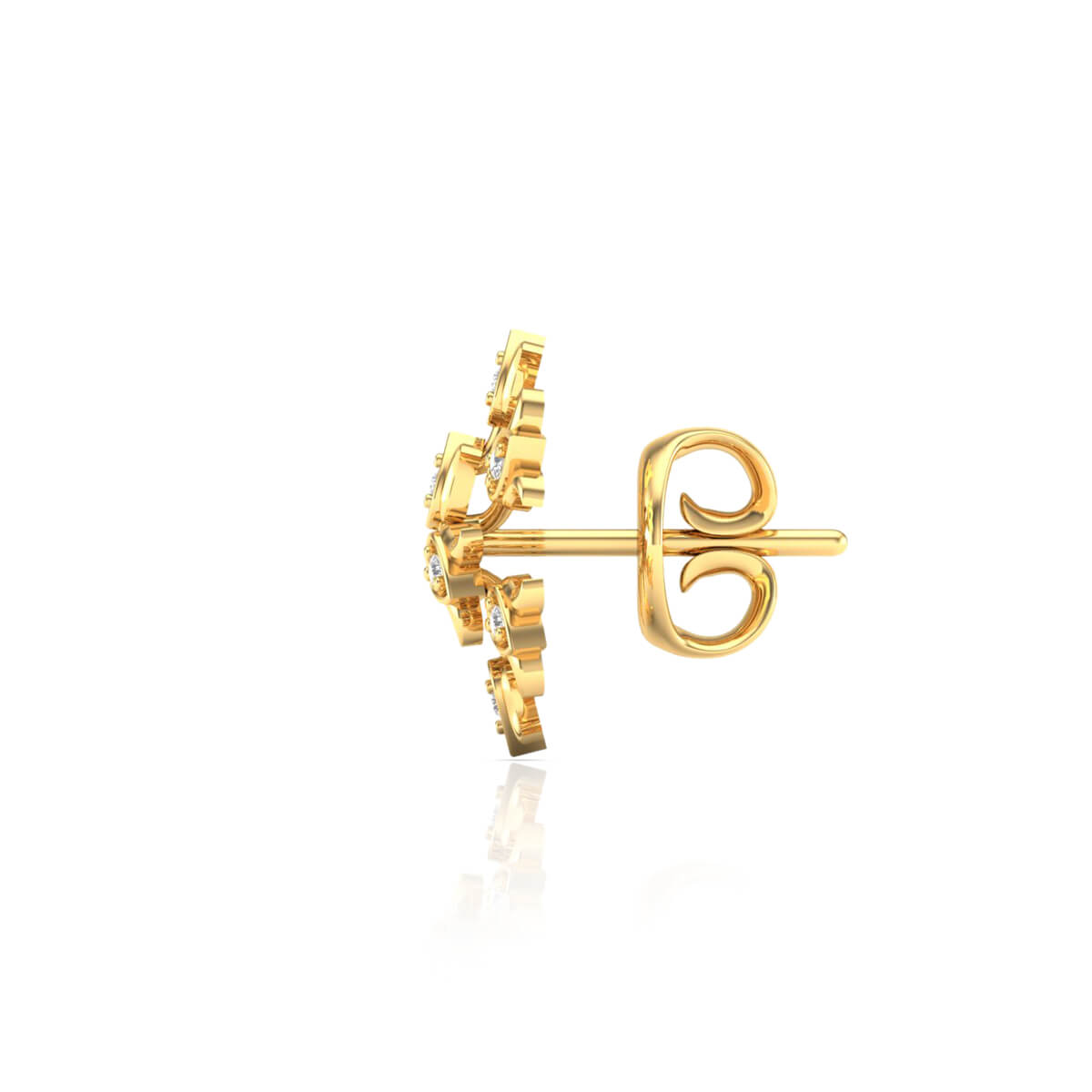 Golden Snowflake Radiance Studs 18K