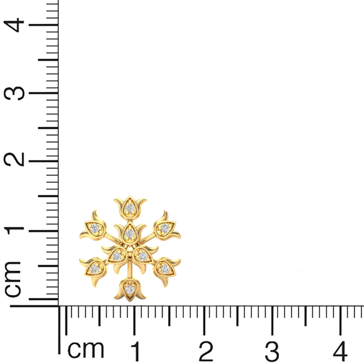 Golden Snowflake Radiance Studs 18K