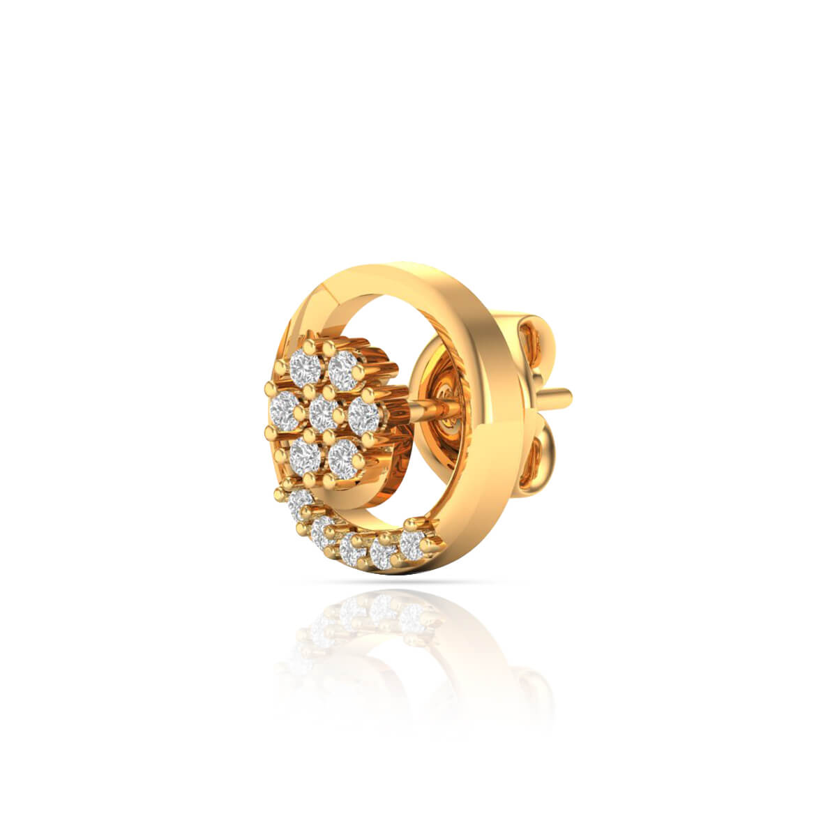 Golden Swirl Floral Studs 18K