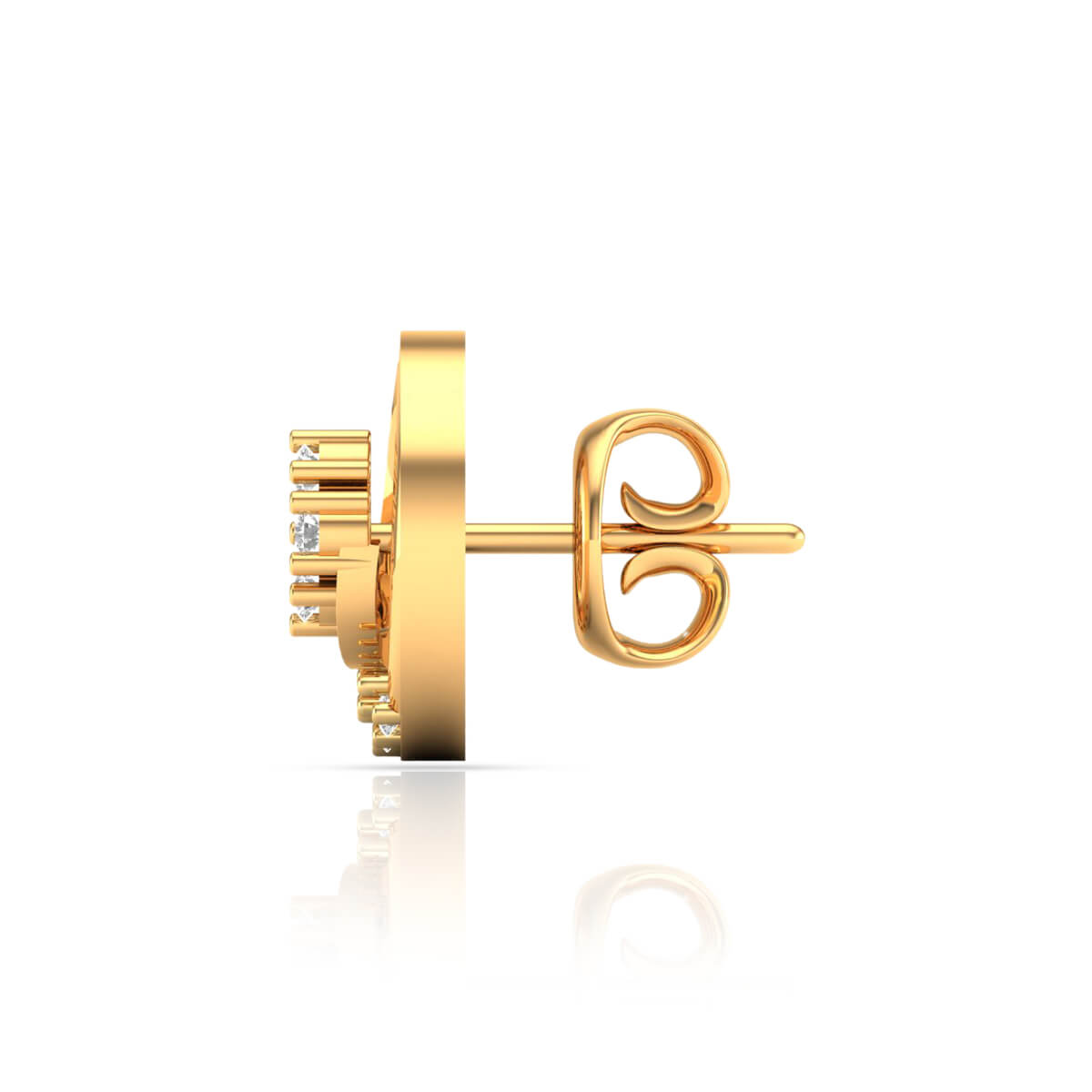 Golden Swirl Floral Studs 18K