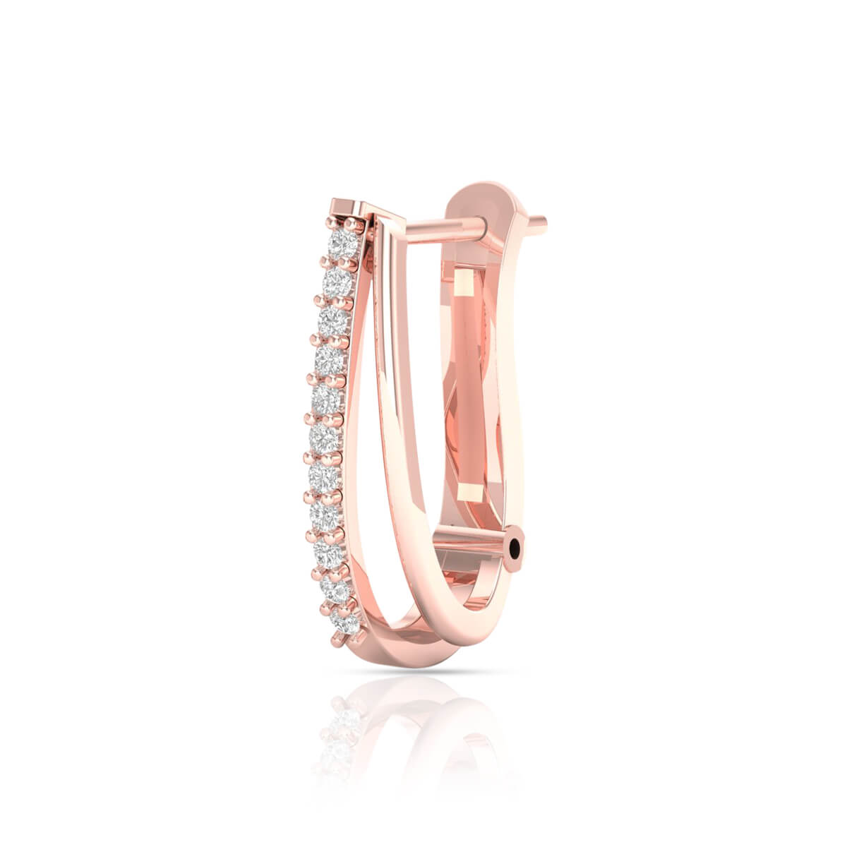 Dazzling Sophisticated 18K Rose Gold Hoops