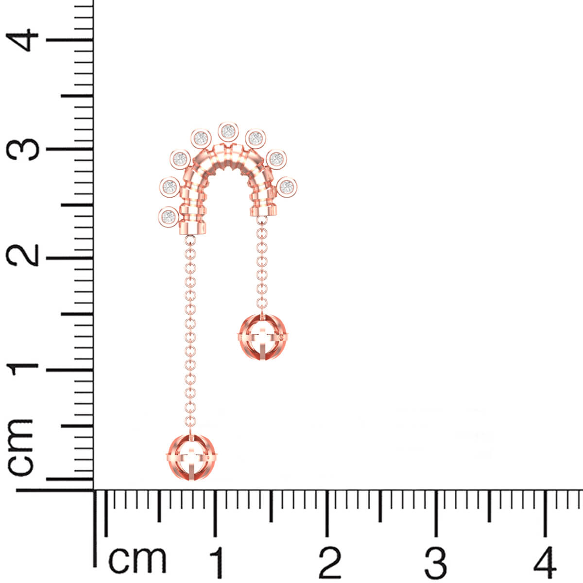 Charming Elegance Rose Gold Danglers 18K