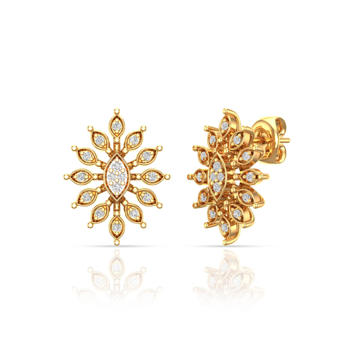 18K Golden Starry Bloom Studs