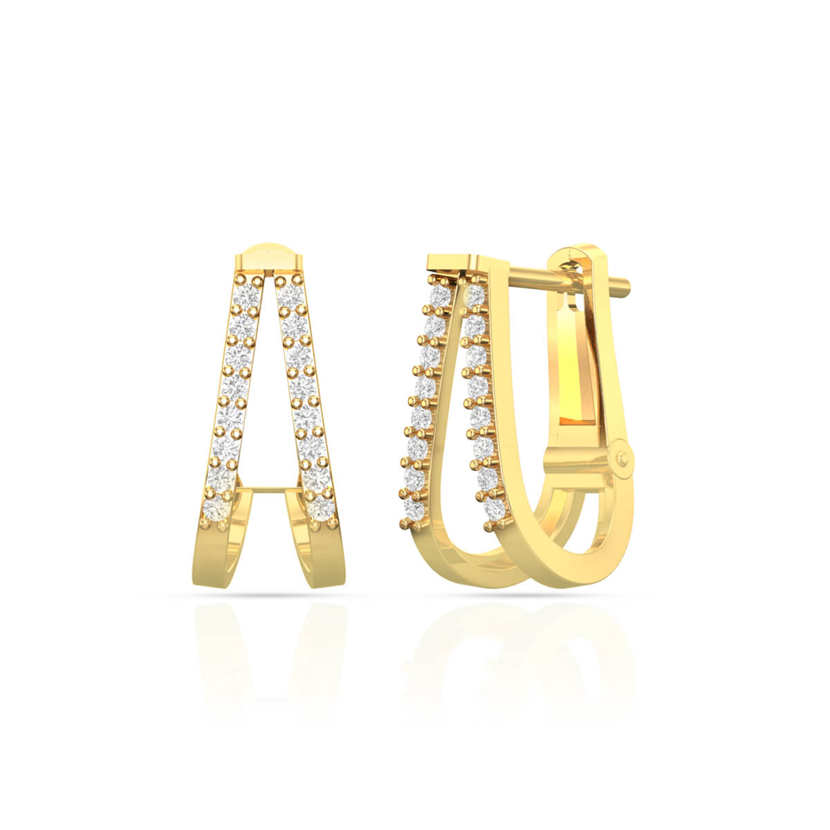 18K Slender Modern Gold Hoops