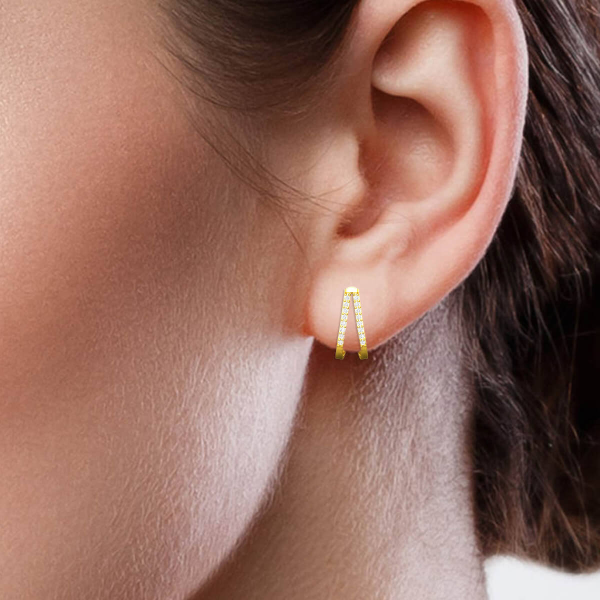 18K Slender Modern Gold Hoops