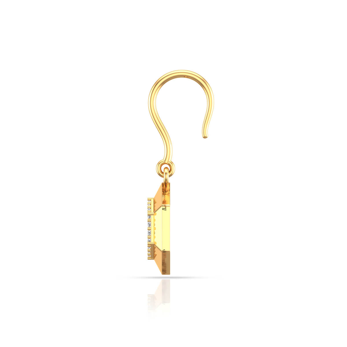 Golden Hexa Elegance 18K Dangler Earrings