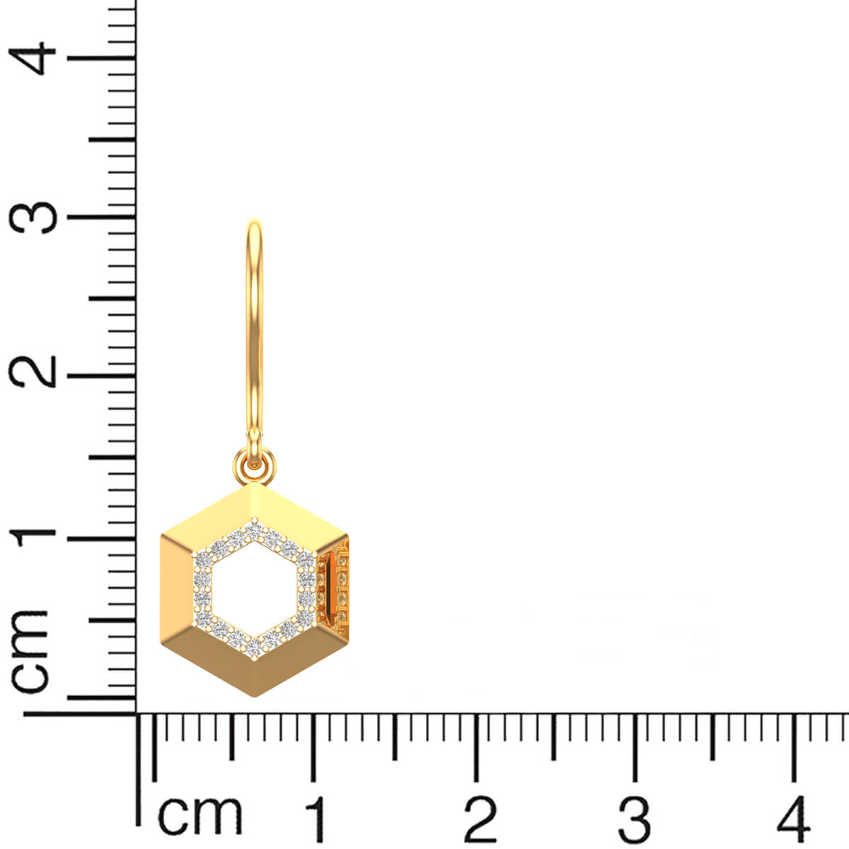 Golden Hexa Elegance 18K Dangler Earrings