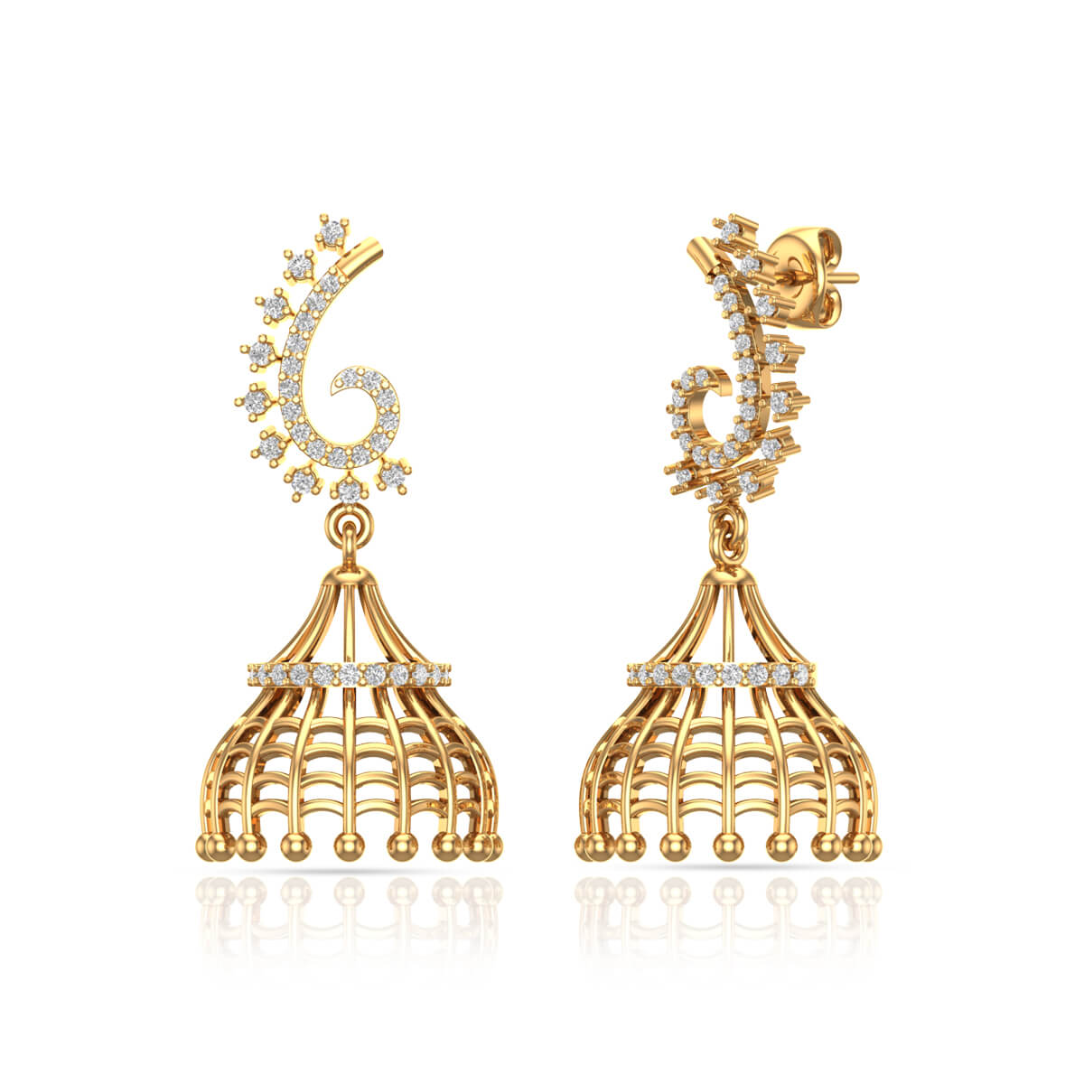 Dazzling Jhumkas Featuring Luxurious Diamond