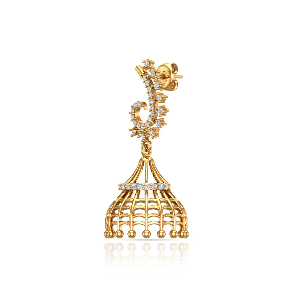 Dazzling Jhumkas Featuring Luxurious Diamond