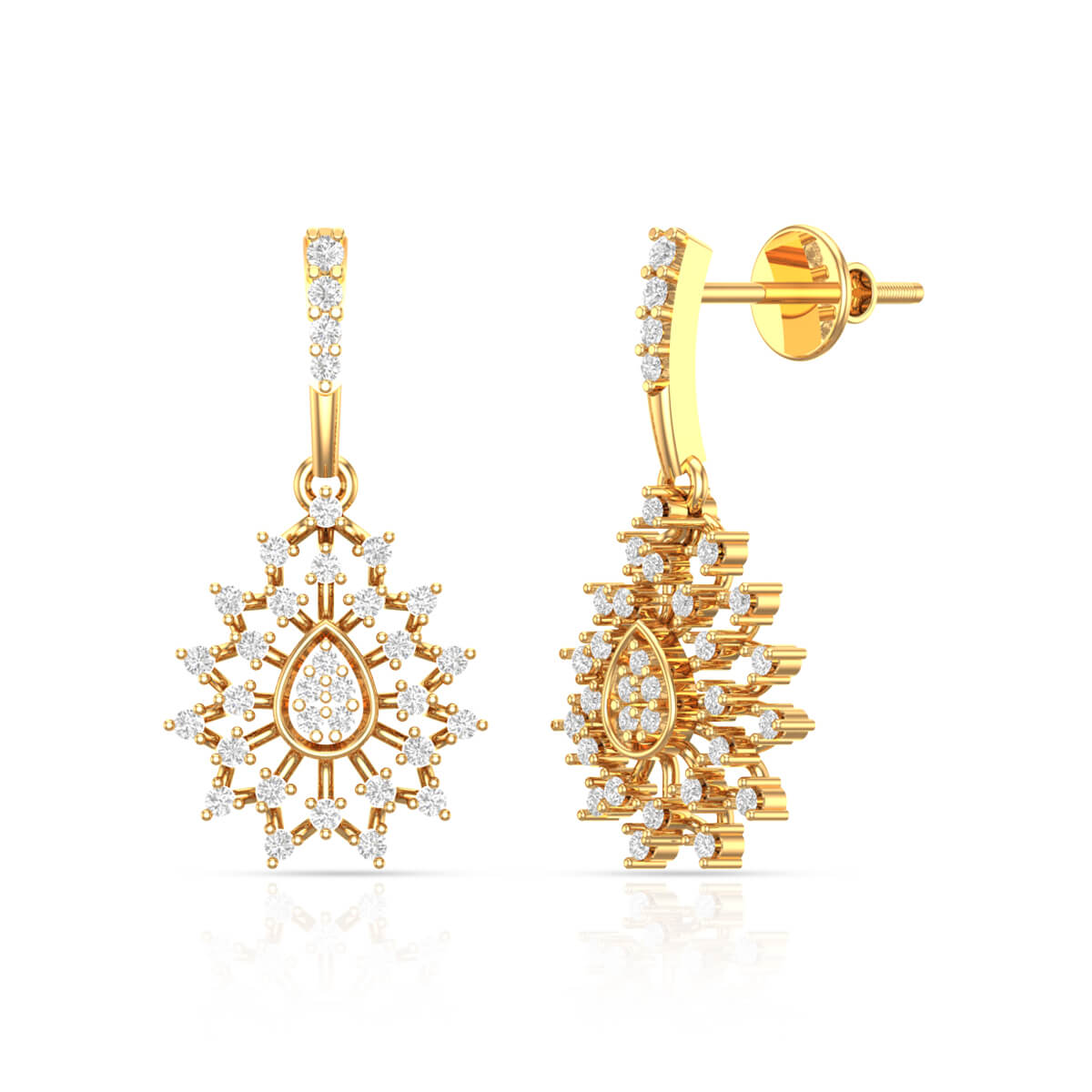 Starry Elegance Rose Gold Danglers 18K