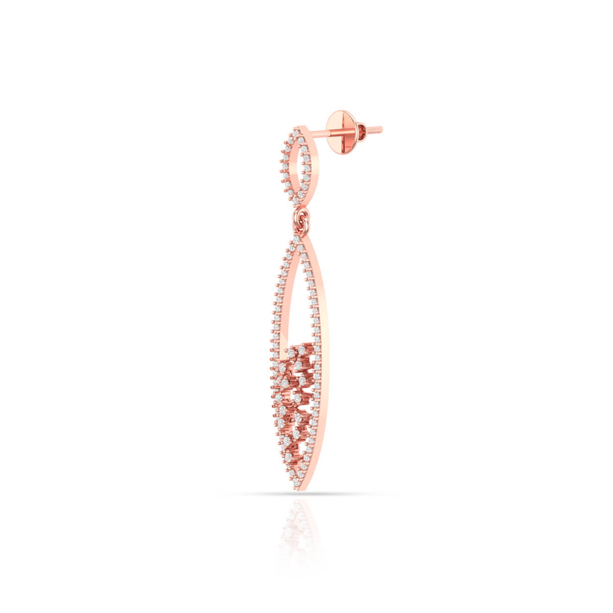 Luxurious Slender Rose Gold Dangler Earrings 18K