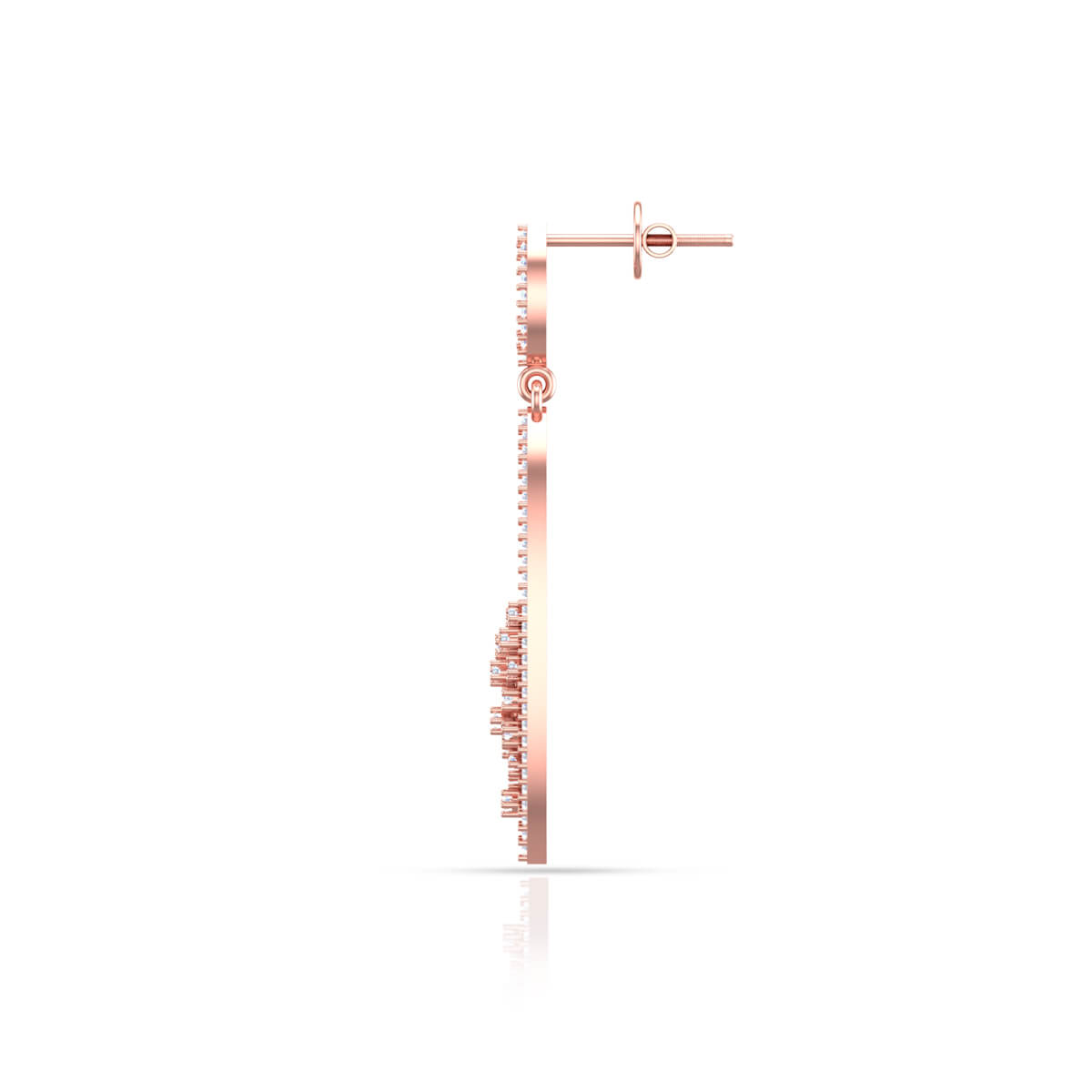 Luxurious Slender Rose Gold Dangler Earrings 18K