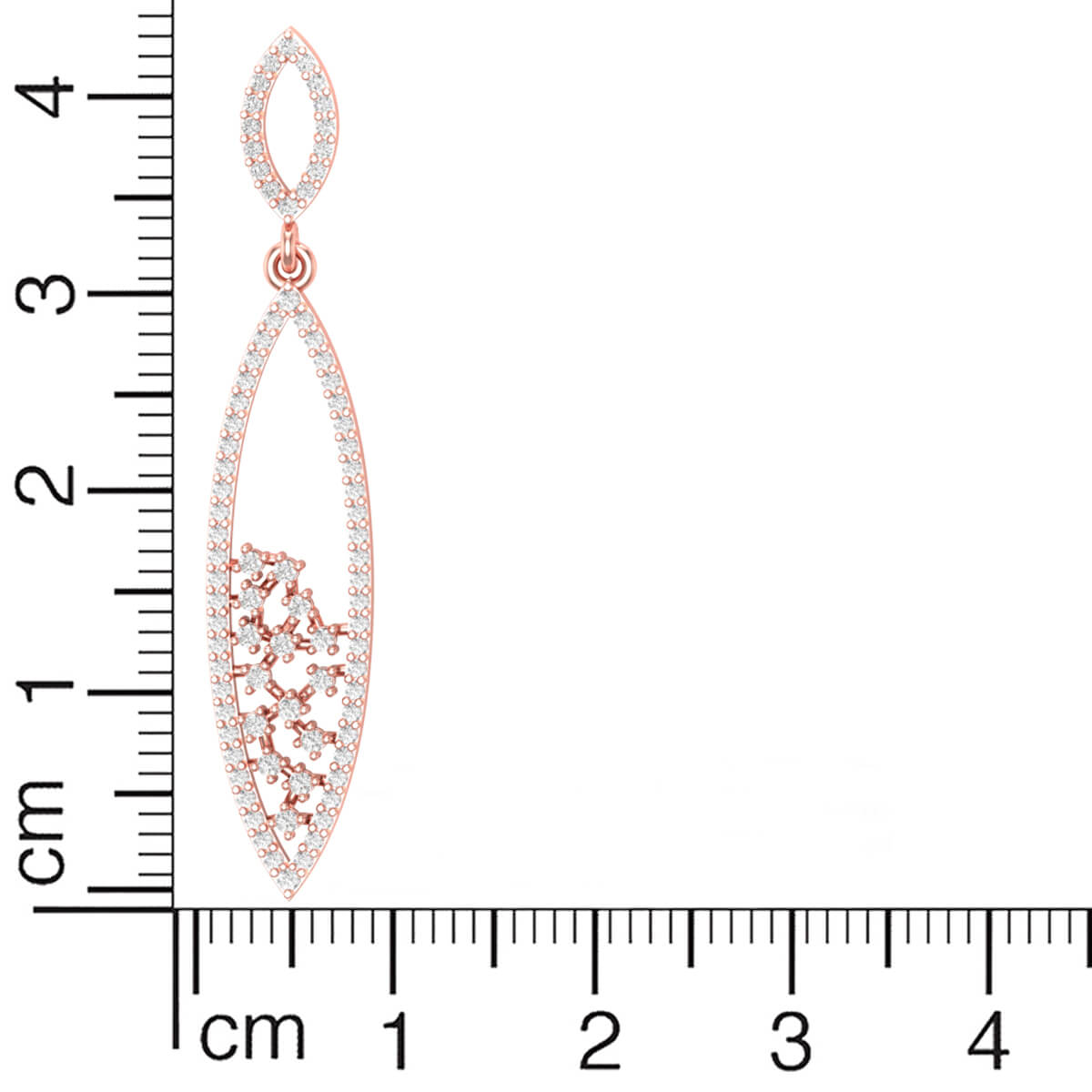 Luxurious Slender Rose Gold Dangler Earrings 18K