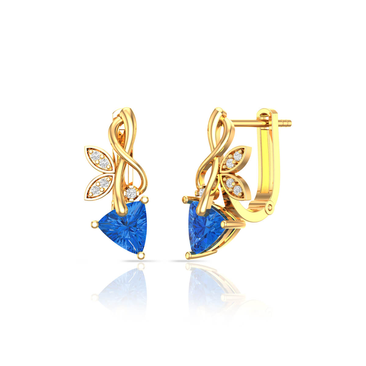 Dazzling Navy Hoop Earrings in 18K Gold