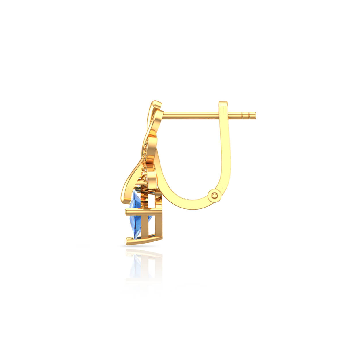 Dazzling Navy Hoop Earrings in 18K Gold