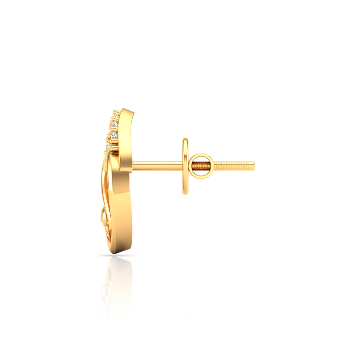 18K Contemporary Paisley Elegance Studs for Daily Shine