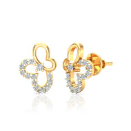 Shimmering Butterfly Motif 18K Diamond Studs