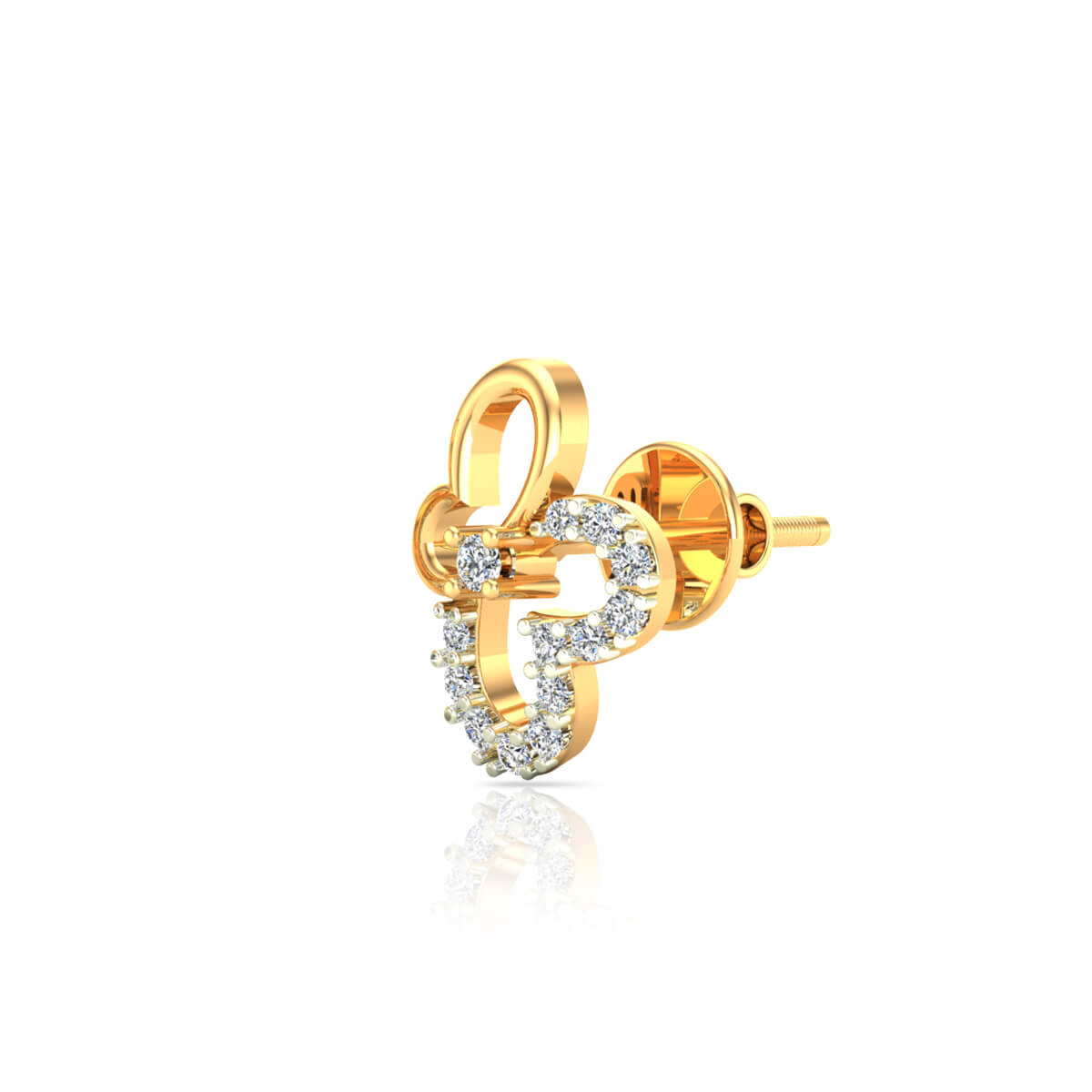 Shimmering Butterfly Motif 18K Diamond Studs