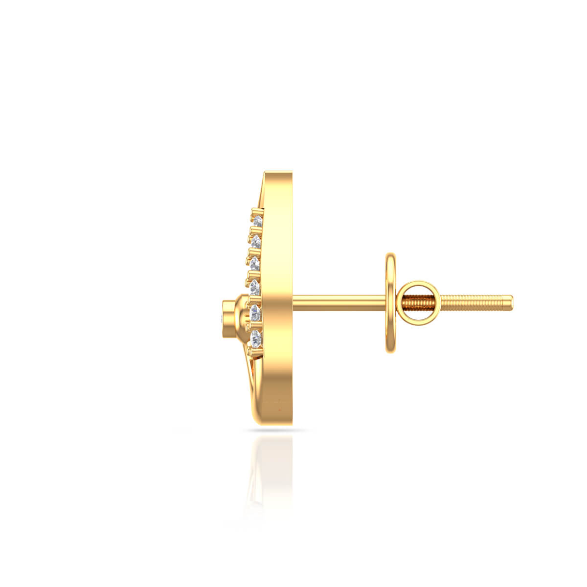 Glittering Gold Peacock Design 18K Diamond Studs