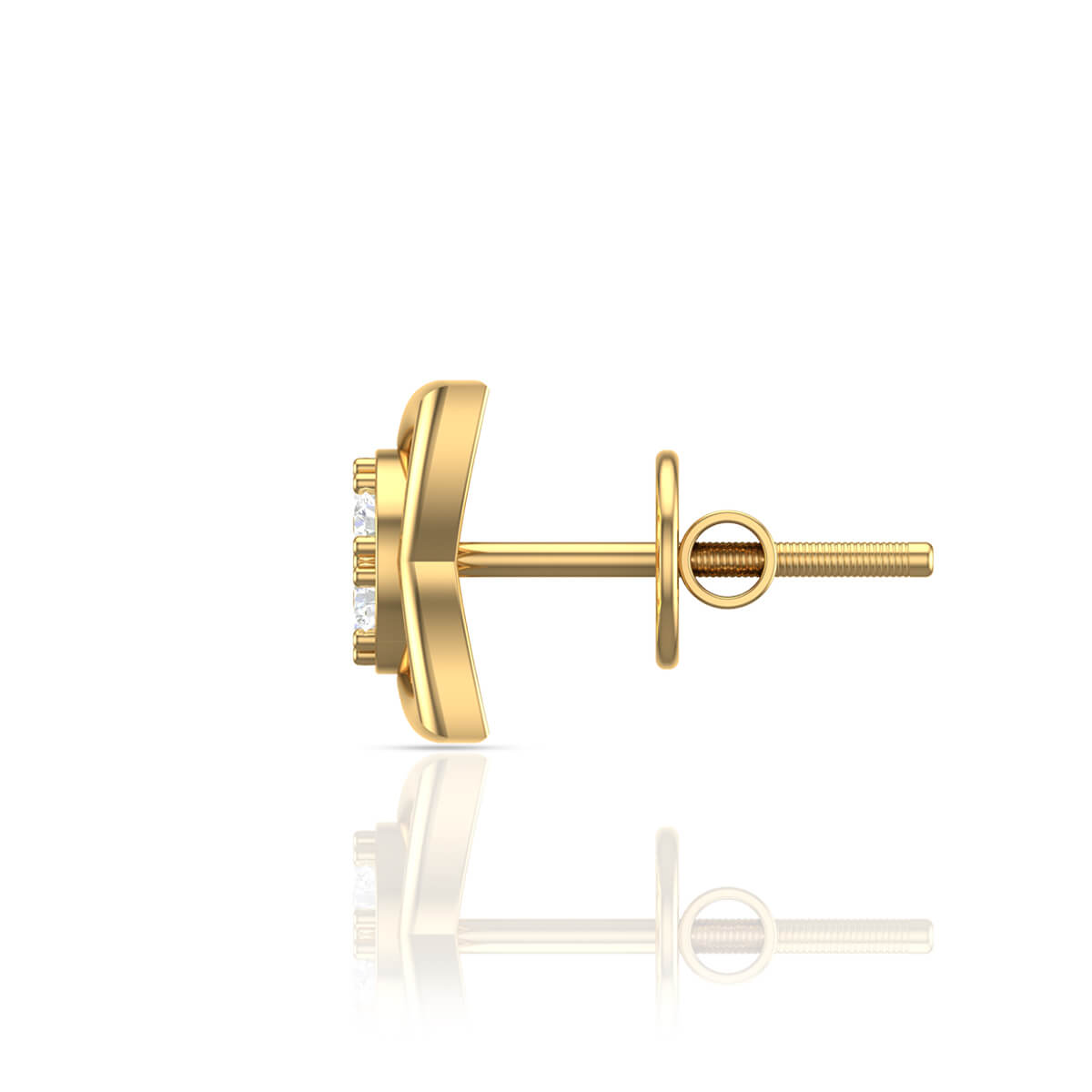 Modern Flair Clover Stud 18K Gold Earrings