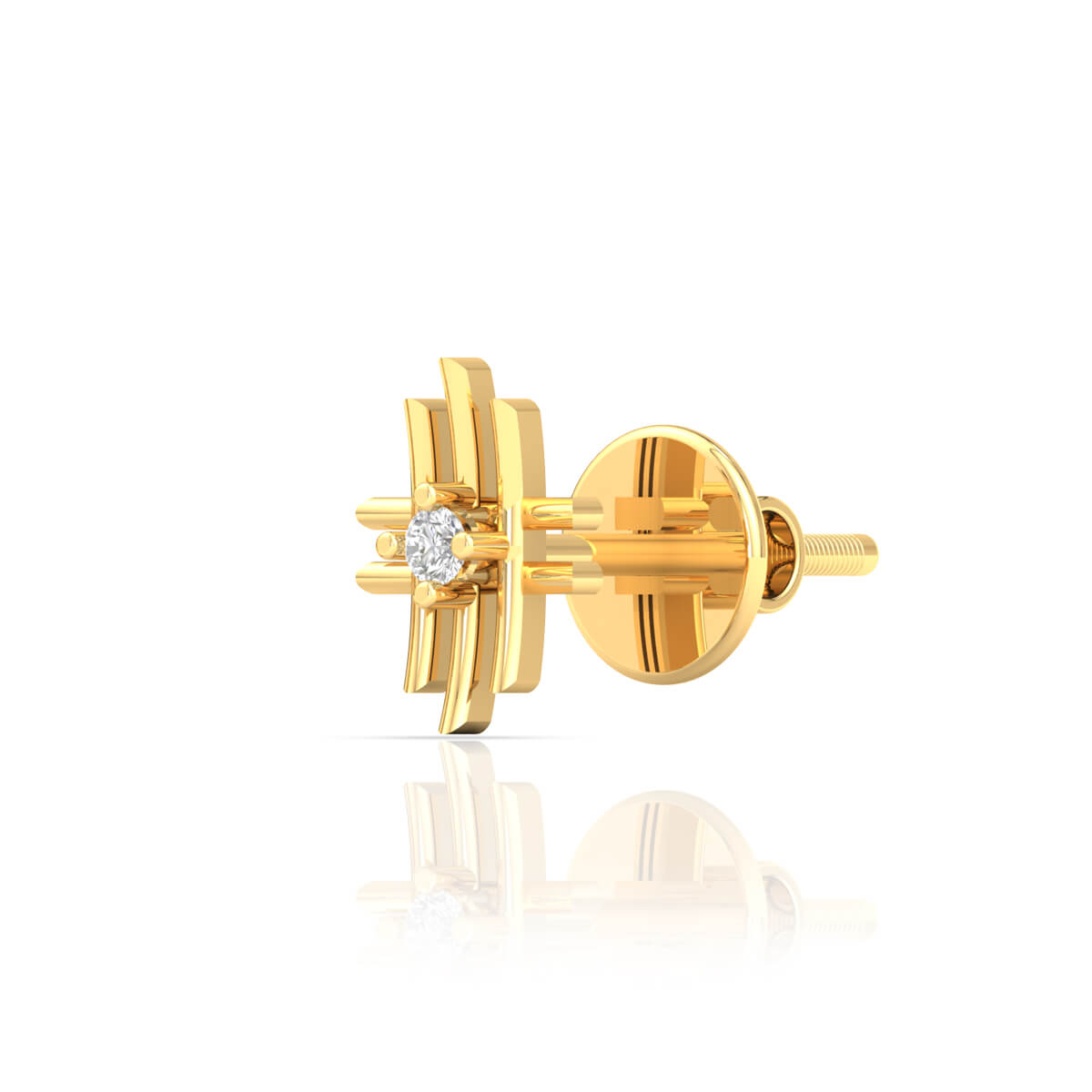 Bold Gold Flora 18K Diamond Stud Earrings