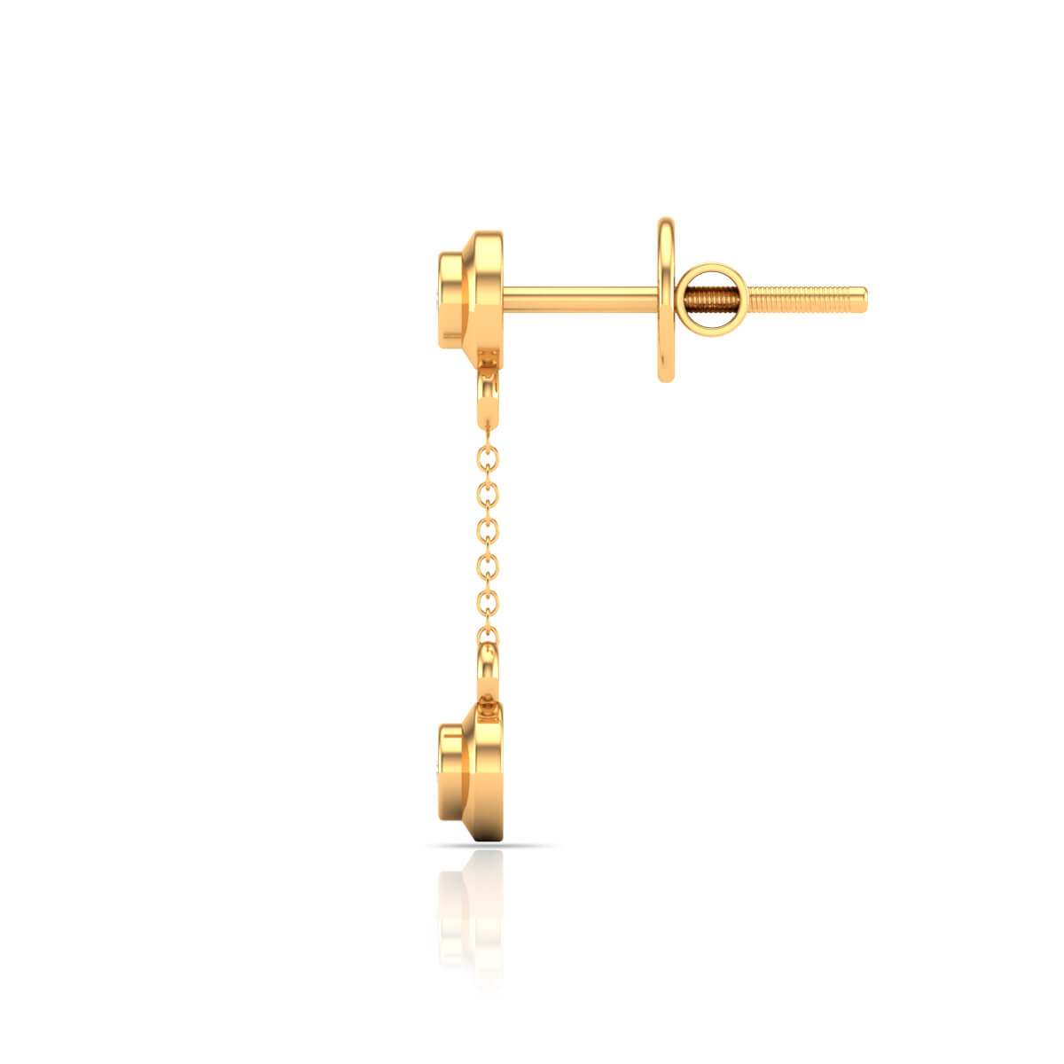 18K Sleek Dazzle Gold Danglers
