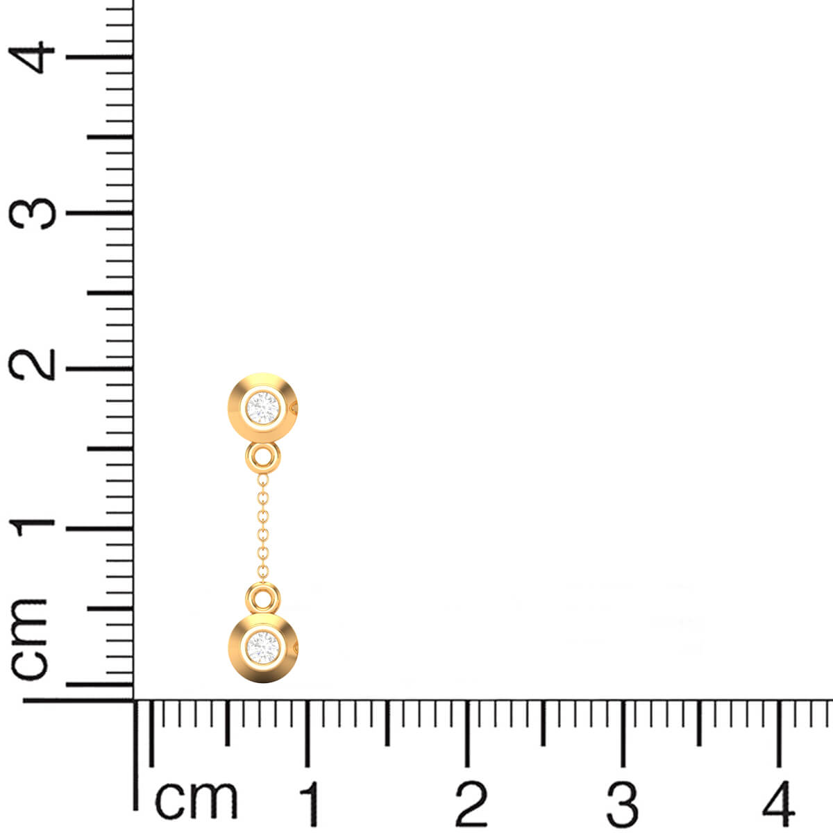 18K Sleek Dazzle Gold Danglers
