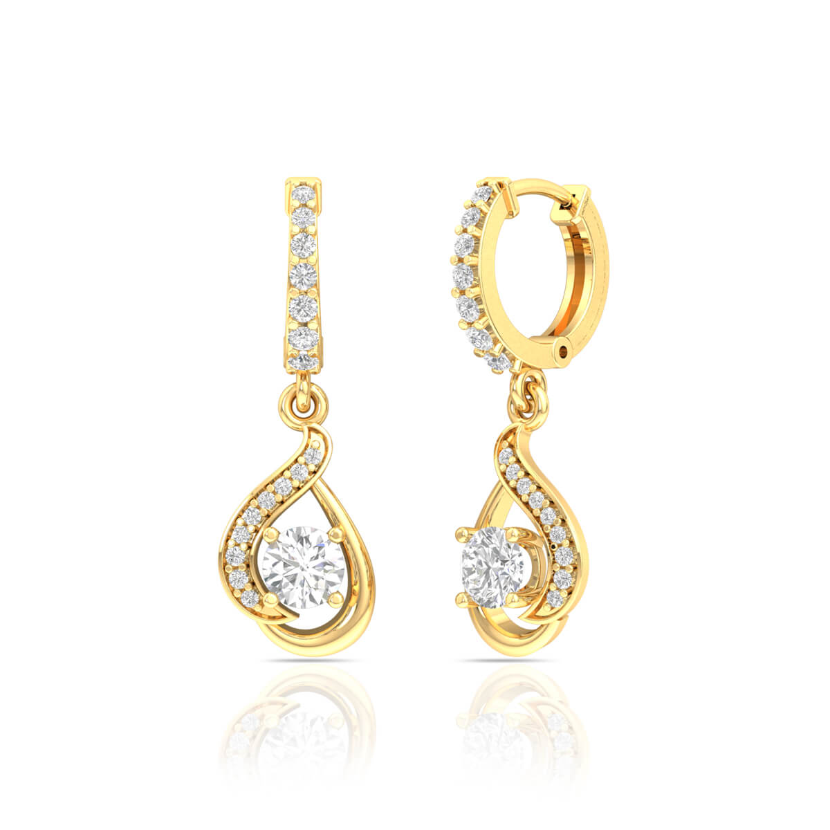 18K Diamond Hoop Earrings for Simple Elegance