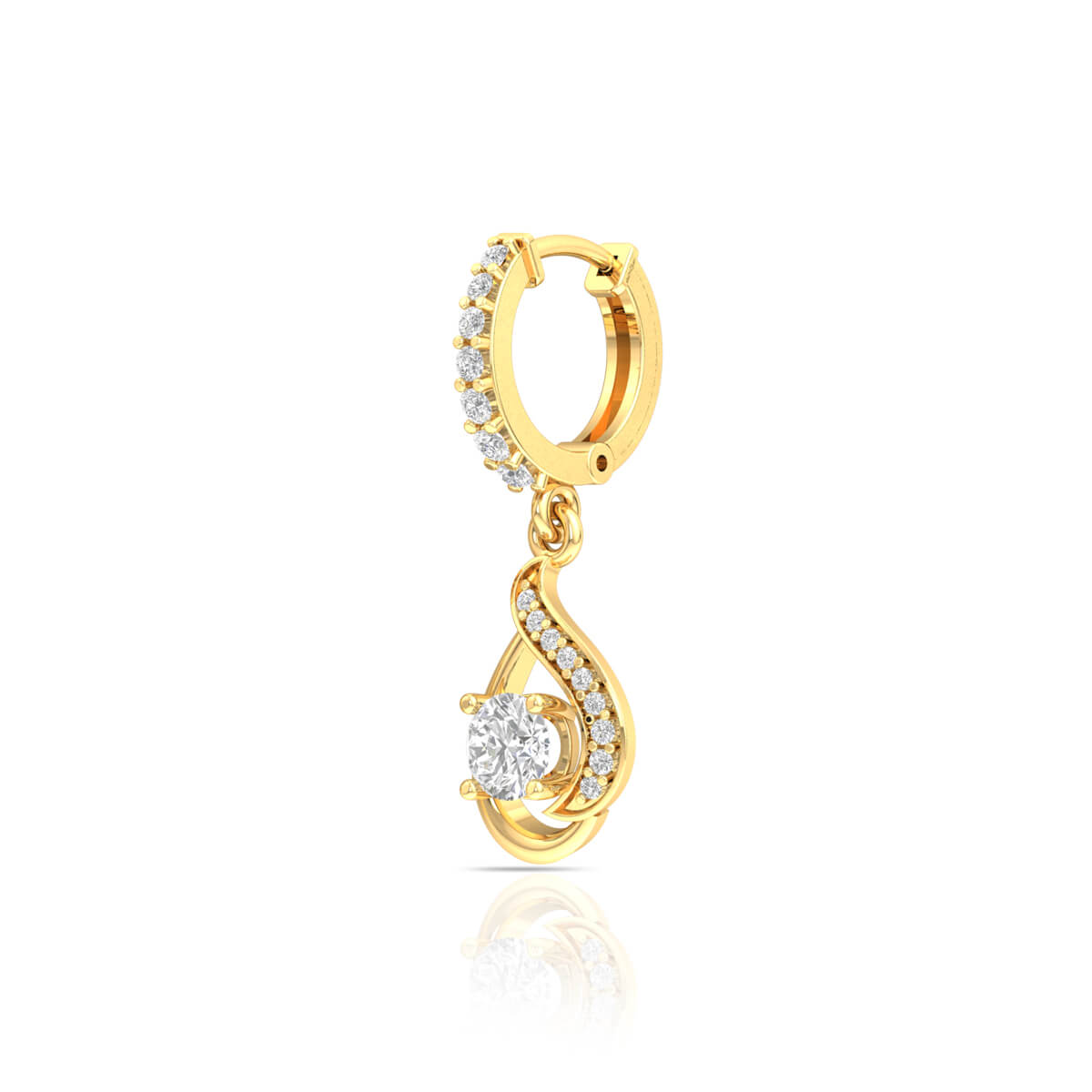 18K Diamond Hoop Earrings for Simple Elegance