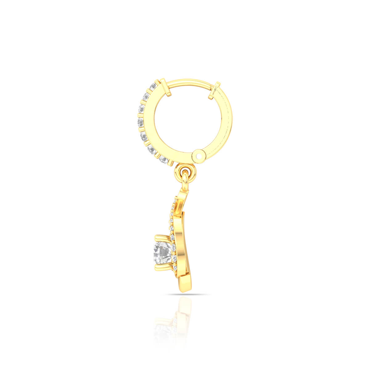 18K Diamond Hoop Earrings for Simple Elegance