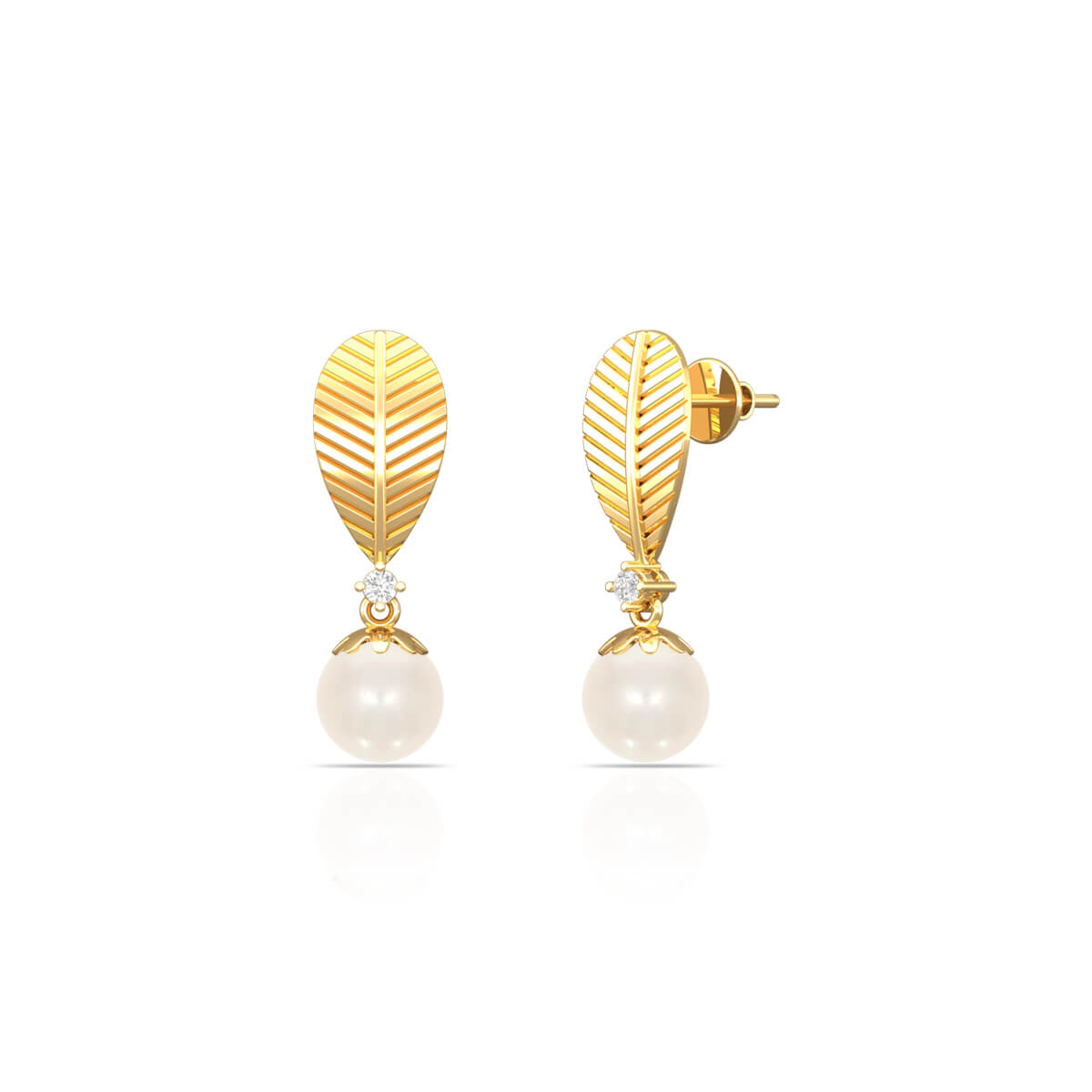 Trendy Modern 18K Diamond Studs