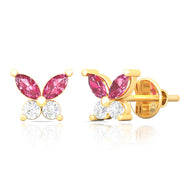 Elegant Colourful Butterfly Motif 18K Studs