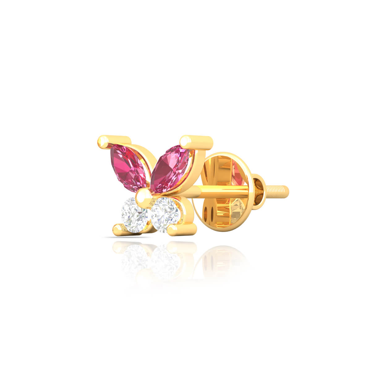 Elegant Colourful Butterfly Motif 18K Studs