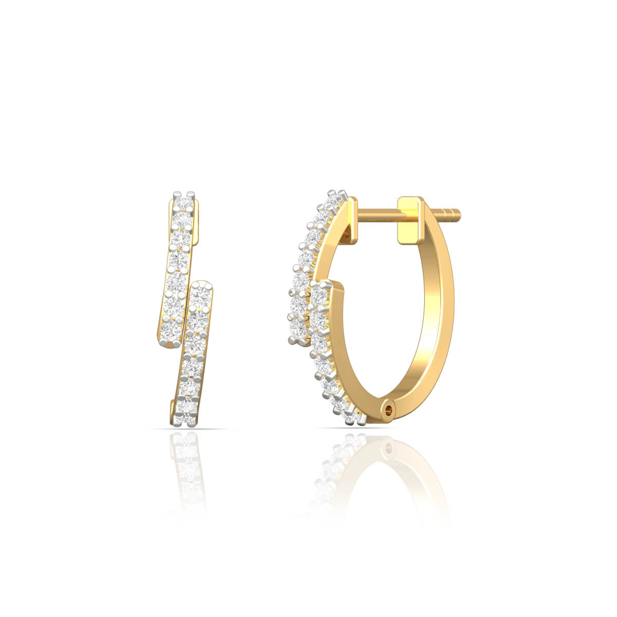 18K Dazzling Twist Minimalist Hoops