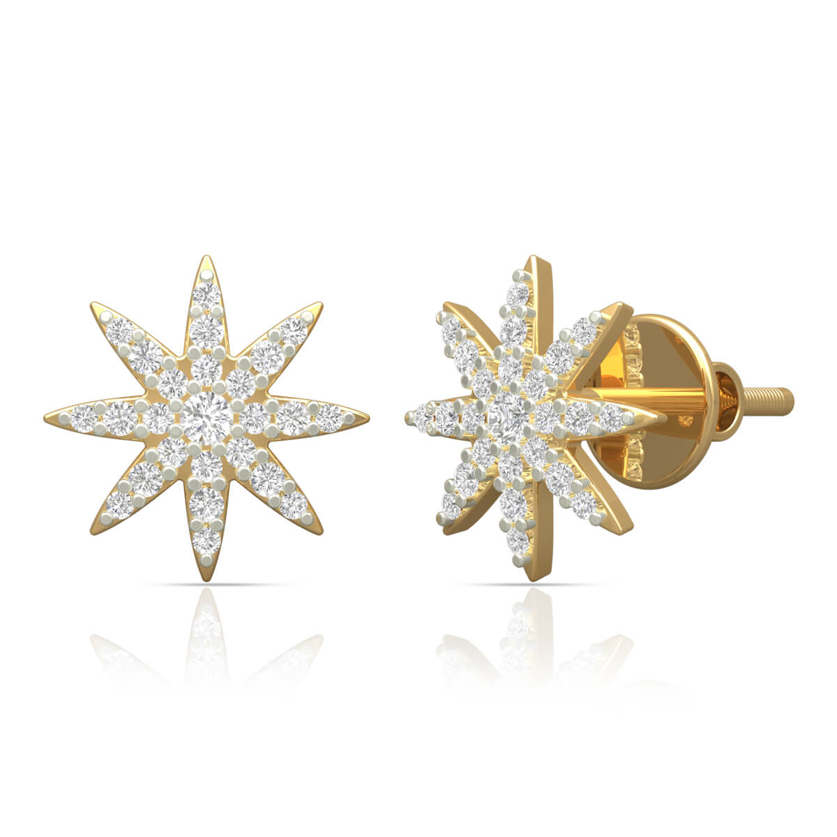 Starry Elegance Minimal Gold Studs 18K