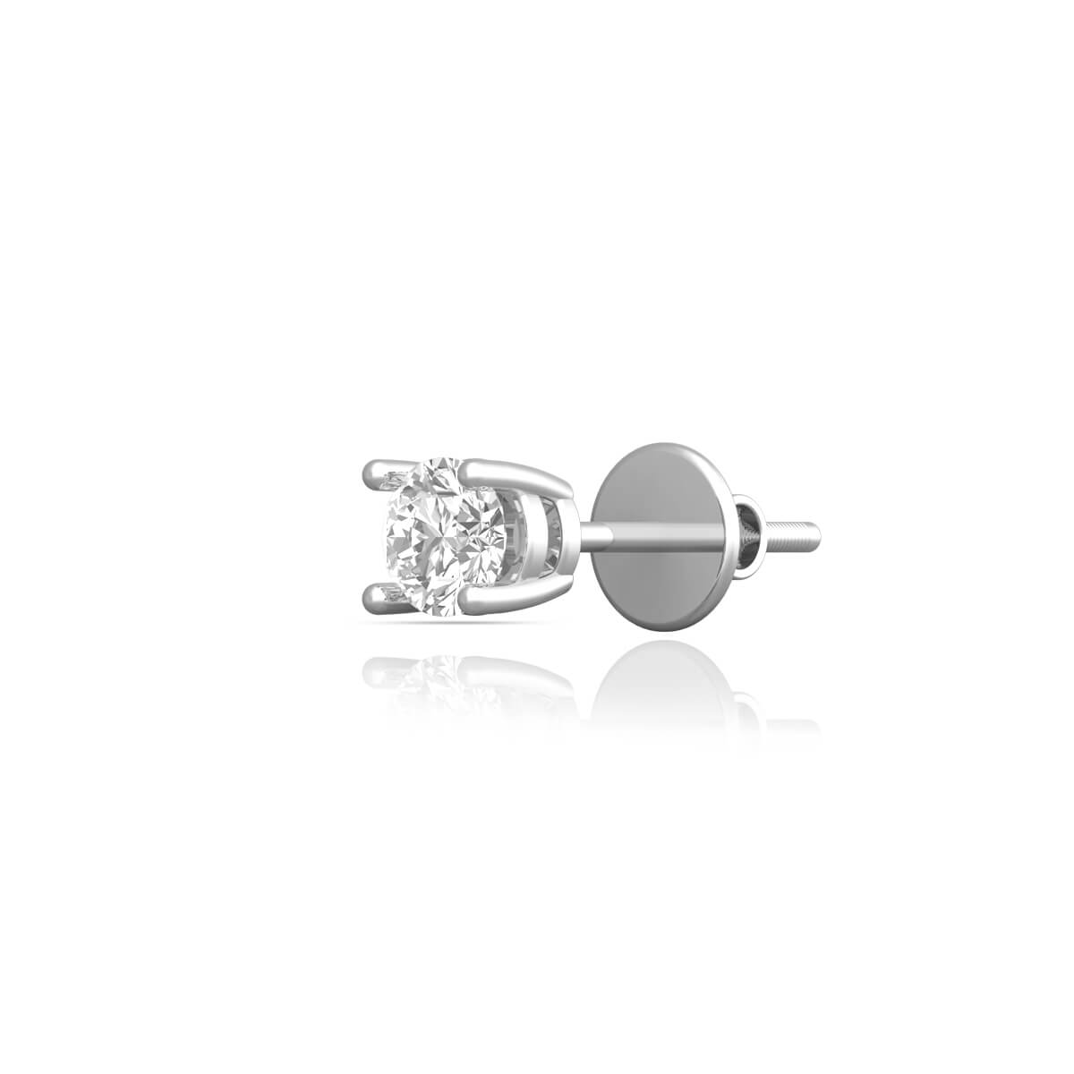 Minimalist Charm Diamond Studded 18K Gold Stud