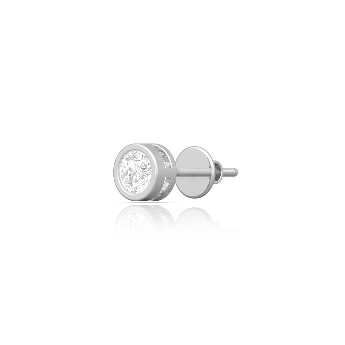 Elegant Mini-Orb 18K Diamond Stud