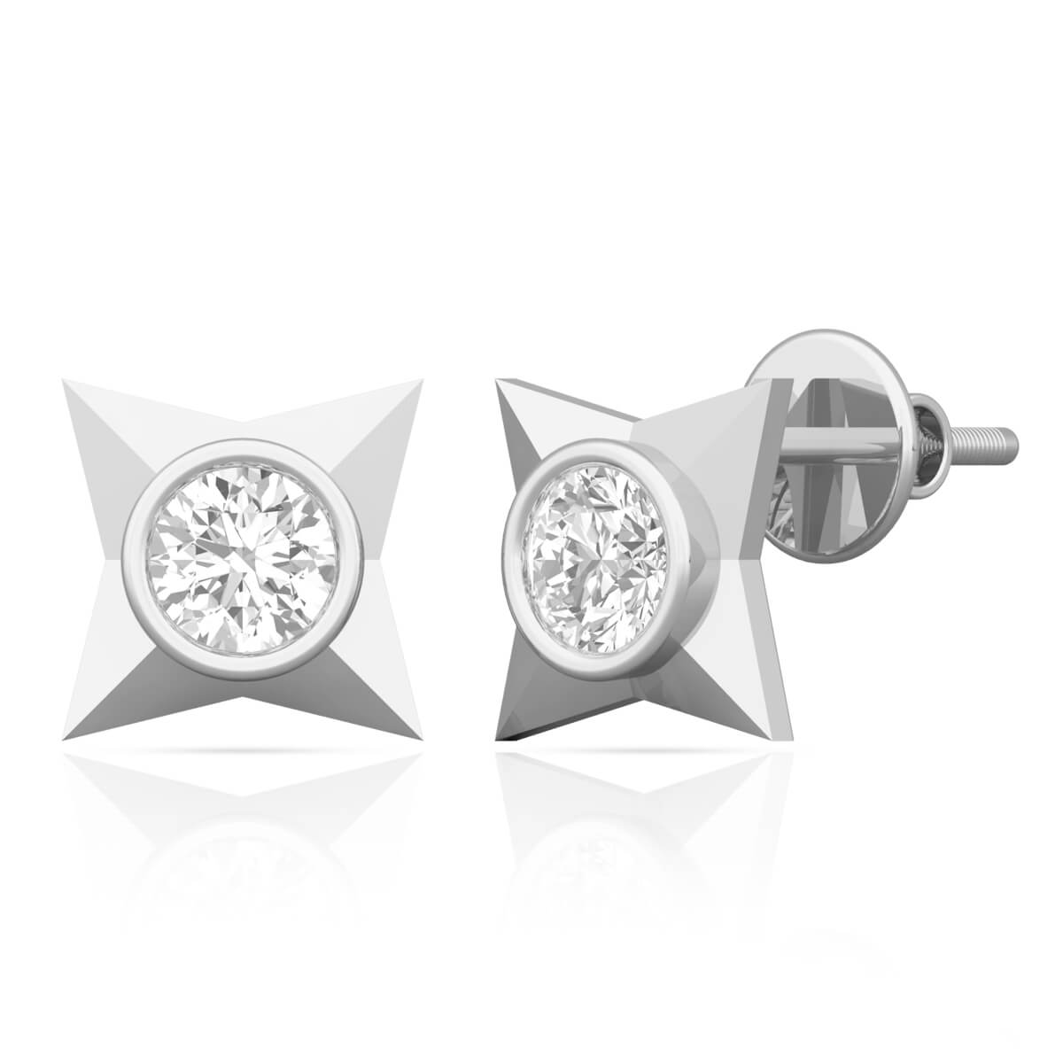Dazzling Star Solitaire Earrings