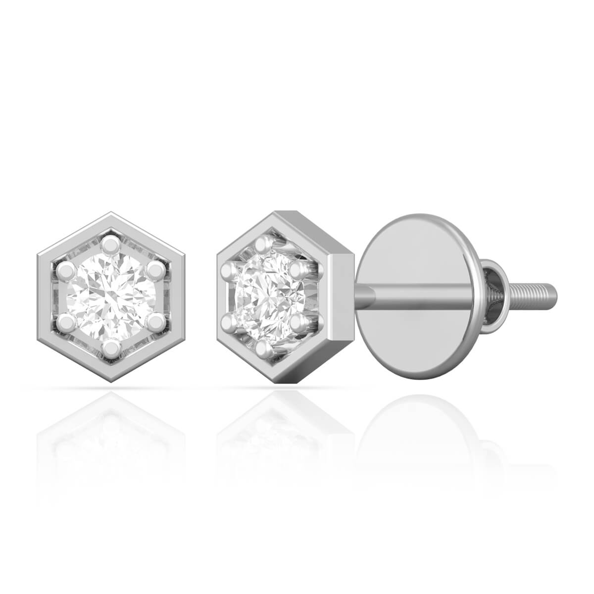 Radiant Hexagon Solitaire Earrings