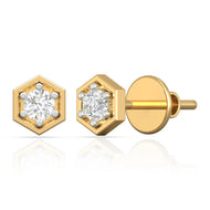 Elegant Hexagon Solitaire Studs